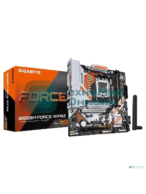 Материнская плата Gigabyte B850M FORCE WF6E (V1.2), AM5, AMD B850, 2xDDR5, 4xSATA, 3xM.2, 1xPCIe 5.0 x16, 1xPCIe 4.0 x4, 1xDP, 1xHDMI, 1x2.5Gb LAN, Wi-Fi 6E, Bluetooth 5.3, 1xUSB-C 5Gbps, 1xUSB-A 10Gbps, 2xUSB-A 5Gbps, 2xUSB-A 2.0, 3x3.5 мм, 7.1, mATX