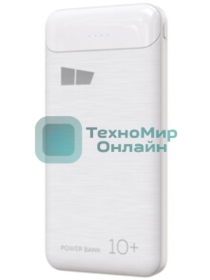 Портативный аккумулятор More choice (4620202550606) PB55-10 с кабелем 1USB 3.0A - 10000mAh белый