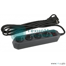 Сетевой фильтр ЭРА USF-M-4es-1.5m-B, 1.5м, черный б0019740