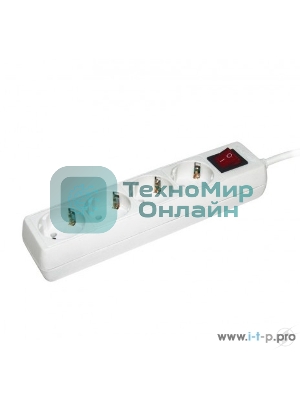Удлинитель 4х5 м с заземл. 16А IP20 У04К с выкл. 2P+PE IEK WYP10-16-04-05-ZK-N