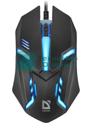 Мышь проводная Defender Hit MB-550 черный, 1600 dpi, USB, кнопки - 4