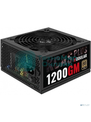 Блок питания Aerocool/Formula KCAS PLUS 1200GM V2, 1200Вт, 80 PLUS Gold, модульный, 140мм, черный