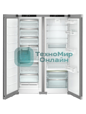 Холодильник Liebherr Комбинация XRFsf 5245-22 001(SFNsfd 5247-22 001 + SRBsfc 5220-22 001) серебристый двухкамерный 377/262л морозилка сбоку, Side by Side