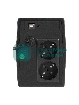 ИБП ExeGate Power NB-800.LED.AVR.2SH.USB (800VA/480W, LED, AVR, 2*Schuko, USB, батарея 12V 9Ah, Black)