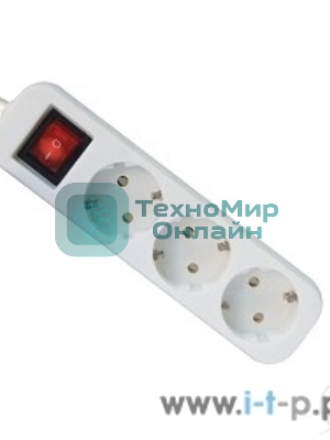Удлинитель Defender S350 белый 5.0 м, 3 розетки 
