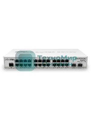 Коммутатор Mikrotik CRS326-24G-2S+IN with 800 MHz CPU, 512MB RAM, 24xGigabit LAN, 2xSFP+ cages, RouterOS L5 or SwitchOS (dual boot), desktop case, PSU