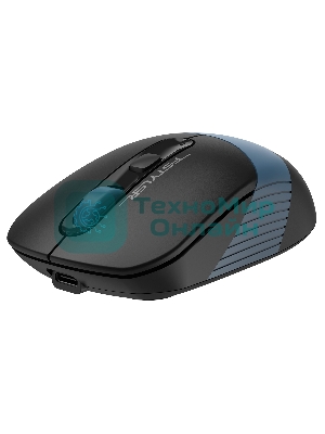 Мышь беспроводная A4Tech Fstyler FB10C черный/синий, 2000 dpi, радиоканал, Bluetooth, USB, кнопки - 4