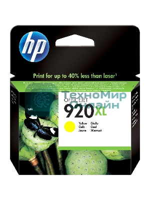 Картридж струйный HP 920XL CD974AE желтый для HP OJ 6000/6500 (700 стр.)