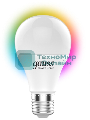 Лампа Светодиодная Gauss Smart Home RGbW E27 A60 8.5 Вт 2700-6500K 1/10/100