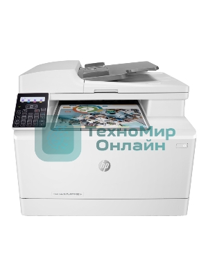 МФУ лазерное HP Color LaserJet Pro M183fw (7KW56A), A4, цветной, печ. до 16 стр/мин., скан. до 15 стр/мин. (ч/б) 8 стр/мин. (цвет), 600 x 600 dpi (печать) 1200x1200dpi (скан.), USB, RJ-45, Wi-Fi, Air Print, Mopria