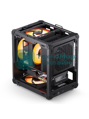 Компьютерный корпус JONSBO C6-ITX Black ITX без БП, боковая панель из закаленного стекла, mini-ITX, черный