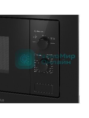 Микроволновая печь встраиваемая Maunfeld MBMO.20.1PGb2 черный, 20 л, 1250 Вт, переключатели - поворотный механизм