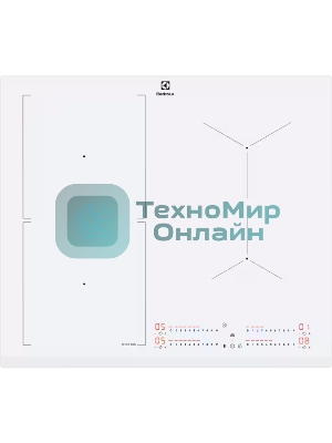 Индукционная варочная панель Electrolux CIS62450FW на 4 конфорки, сенсорный слайдер DirectAccess, SenseCookBoil,Stop&Go, PowerBoost и Bridge, мощность: 7.8-11.7 кВт, независимая установка, размеры (ШхГ): 59x52 см,белый
