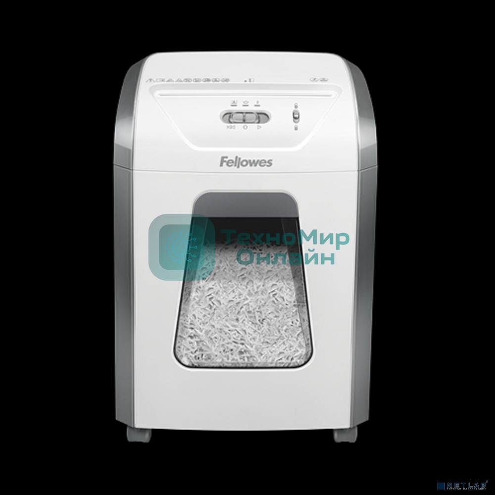 Шредер Fellowes PowerShred 15С белый (секр.P-4) фрагменты 15лист. 19лтр. скрепки скобы пл.карты