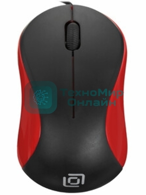 Мышь проводная Oklick 115S черный, 1200 dpi, USB, кнопки - 3
