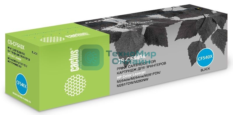 Картридж лазерный Cactus CS-CF540X черный (3200 стр.) для HP LJ M254dw/M280nw/M281fdn