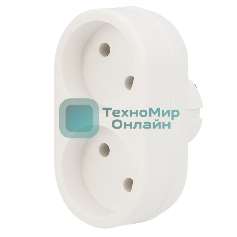 Двойник электрический Rexant 6А без заземления, белый