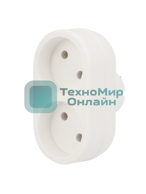 Двойник электрический Rexant 6А без заземления, белый