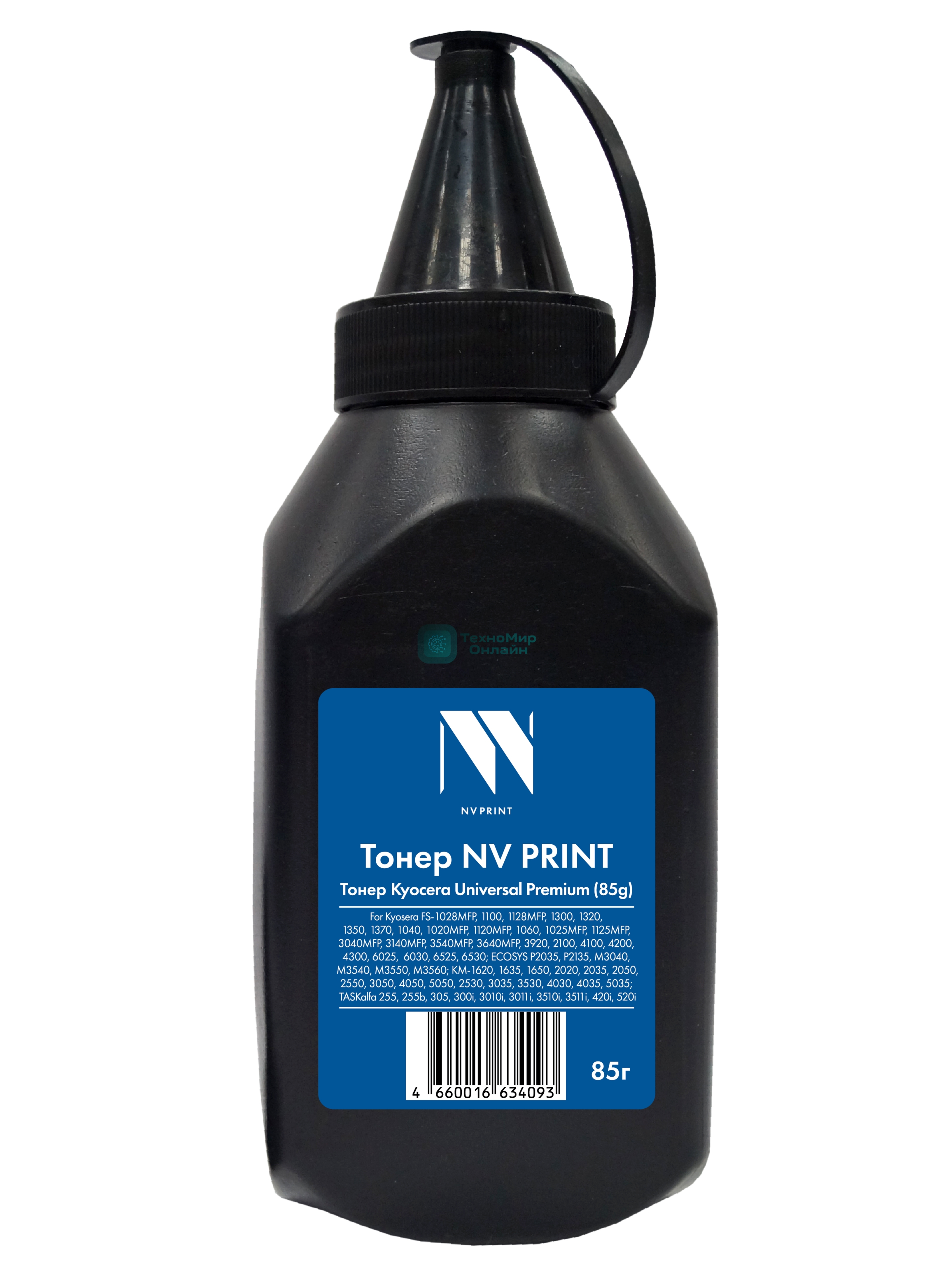 Тонер NVPrint Kyocera Universal (85 г) для FS-1028MFP, 1100, 1128MFP, 1300, 1320, 1350, 1370, 1040, 1020MFP, 1120MFP, 1060, 1025MFP, 1125MFP, 3040MFP, 3140MFP, 3540MFP, 3640MFP, 3920, 2100, 4100, 4200, 4300, 6025, 6030, 6525, 6530; ECOSYS P2035, P2135, M3040, M3540, M3550, M3560; KM-1620, 1635, 1650, 2020, 2035, 2050, 2550, 3050, 4050, 5050, 2530, 3035, 3530, 4030, 4035, 5035; TASKalfa 255, 255b, 305, 300i, 3010i, 3011i, 3510i, 3511i, 420i, 520i Premium