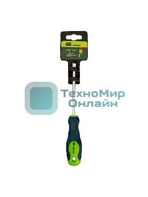 Отвертка Сибртех, SL5,0 х 100 мм, CrV, двухкомпонентная рукоятка