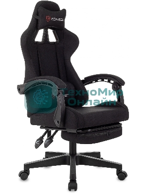 Кресло Zombie Shadow черный, экокожа, 120 кг, механизм качания, подставка для ног