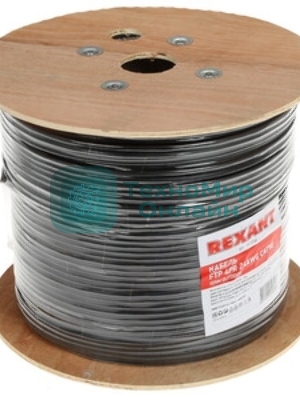 Кабель витая пара Rexant FTP 4PR 24AWG, cat.5e наружный (OUTDOOR) (бухта 305м) (в коробке)