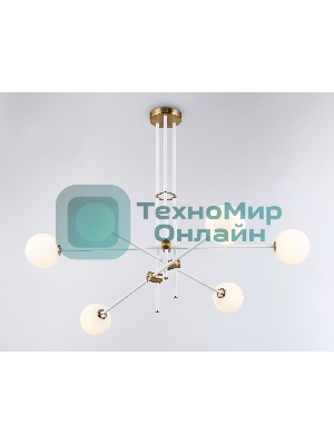 Светитльник Ambrella Light TR2521/6 WH/BS белый/латунь G9/6 max 10W D970*750