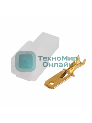 Клемма плоская Rexant штекер 6.3 мм 1-1.5 мм² (РП-п 1.5-(6.3)) + колодка