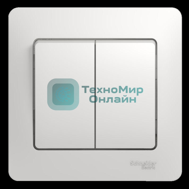 Выключатель 2-кл. СП Glossa 10А IP20 10AX в сборе белый SchE GSL000152