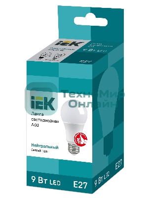 Лампа cветодиодная IEK LLE-A60-9-230-40-E27 ECO A60 шар 9Вт 230В 4000К E27