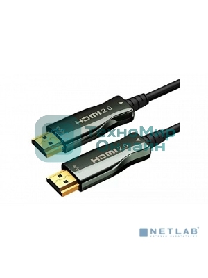 Кабель HDMI AOC-HM-HM-20M Wize, оптический, 20 м, 4K/60HZ, v.2.0, ARC, 19M/19M, черный, коробка