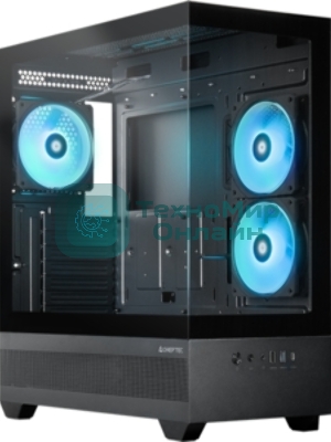 Компьютерный корпус Chieftec Vista черный без БП ATX 3x120мм 1xUSB2.0 1xUSB3.0 1xUSB3.1 audio bott PSU