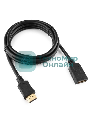 Кабель-удлинитель HDMI Cablexpert CC-HDMI4X-6, 19M/19F, v2.0, позол.разъемы, экран, 1.8м, черный, пакет