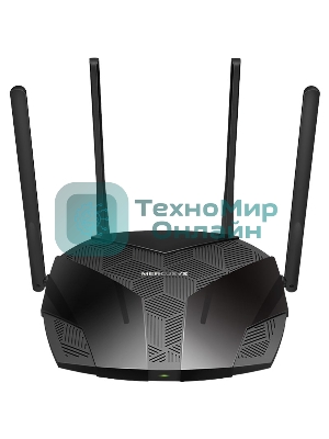 Роутер Mercusys MR70X AX1800 Dual-Band WiFi 6 Router, 574 Mbps at 2.4 GHz + 1201 Mbps at 5 GHz,4× Fixed External Antennas, 3× Gigabit LAN Ports, 1× Gigabit WAN Port, 1024-QAM, OFDMA, Router/Access Point Mode, MU-MIMO, WPA3, TWT, BSS Color