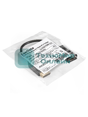 Кабель-переходник DisplayPort-HDMI ExeGate EX-DPM-HDMIF-0.2 (20M/19F, DP1.2 4K@60Hz, 0,2м)