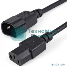 Кабель питания Filum FL-PC10-C13-C14-0.6M С13- C14, 3х0.75мм?, 220В, 10A, чёрный, 0.6 м. [FL-PC10-C13-C14-0.6M]