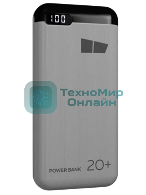 Портативный аккумулятор More choice (4620202550552) PB22-20 с кабелем 2USB 2.1A - 20000mAh белый