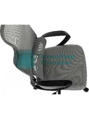 Кресло руководителя Бюрократ Sigma 2 серый, сетка/ткань, крестов. пластик