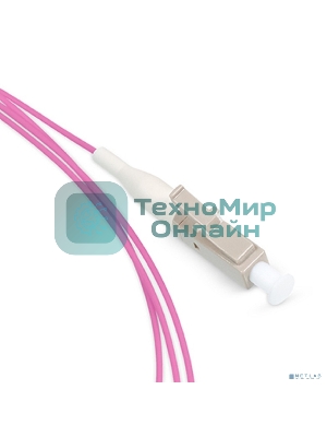 Пигтейл Cabeus, LC/UPC, OM4 50/125, 1,5м, серый хвостовик, розовый