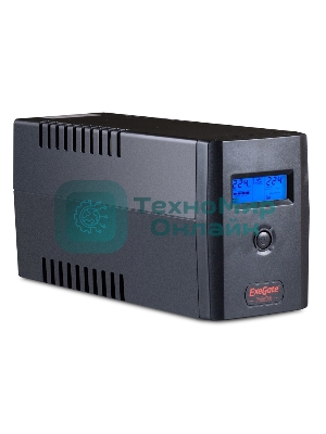Источник бесперебойного питания ExeGate Power Smart ULB-800 LCD 800VA, черный, 2 евророзетки, USB