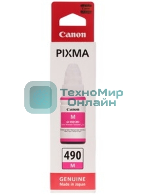 Чернила Canon GI-490M 0665C001 пурпурный для Canon Pixma G1400/2400/3400 (70мл)