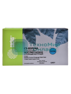 Картридж струйный Cactus CS-B3P24A №727 серый (130 мл) для HP DJ T920/T1500/T2530