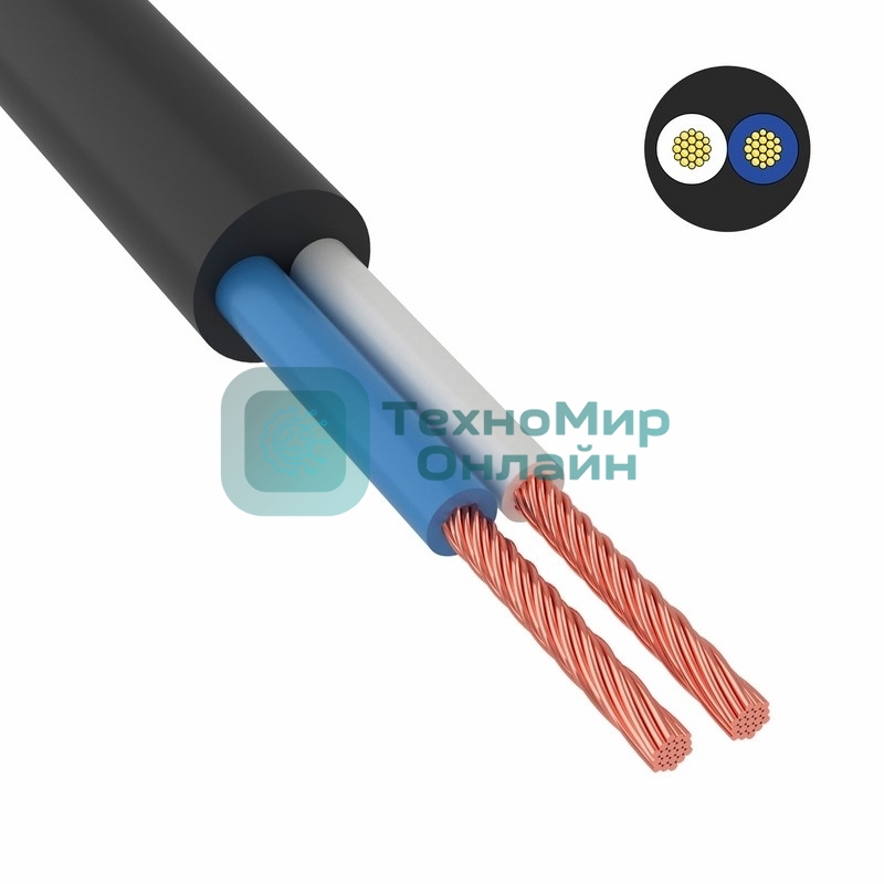 Провод соединительный ПВС 2х1,5 мм² 150 м черный ГОСТ 7399-97