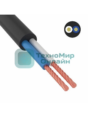 Провод соединительный ПВС 2х1,5 мм² 150 м черный ГОСТ 7399-97
