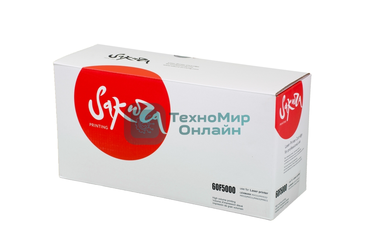 Картридж Sakura 60F5000 для Lexmark MX310/410/510/511/611, черный, 2 500 к.