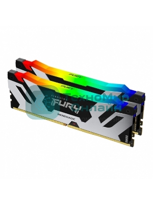 Оперативная память Kingston Fury Renegade, DDR5, 96Gb (2x48GB), 6000MHz, CL32, DIMM, с радиаторами, cеребристый/черный