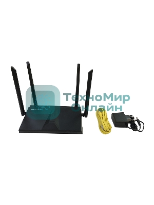 Двухдиапазонный Wi-Fi 6 маршрутизатор AX1800, 1x1000Base-T WAN, 3x1000Base-T LAN, 4 внешние антенны 5 dBi