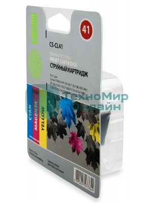 Картридж струйный Cactus CS-CL41 многоцветный (18 мл.) для Canon Pixma MP150/MP160/MP170/MP180/MP210/MP220/MP450/MP460/MP470/iP1200/iP1300/iP1600/iP1700/iP1800/iP190