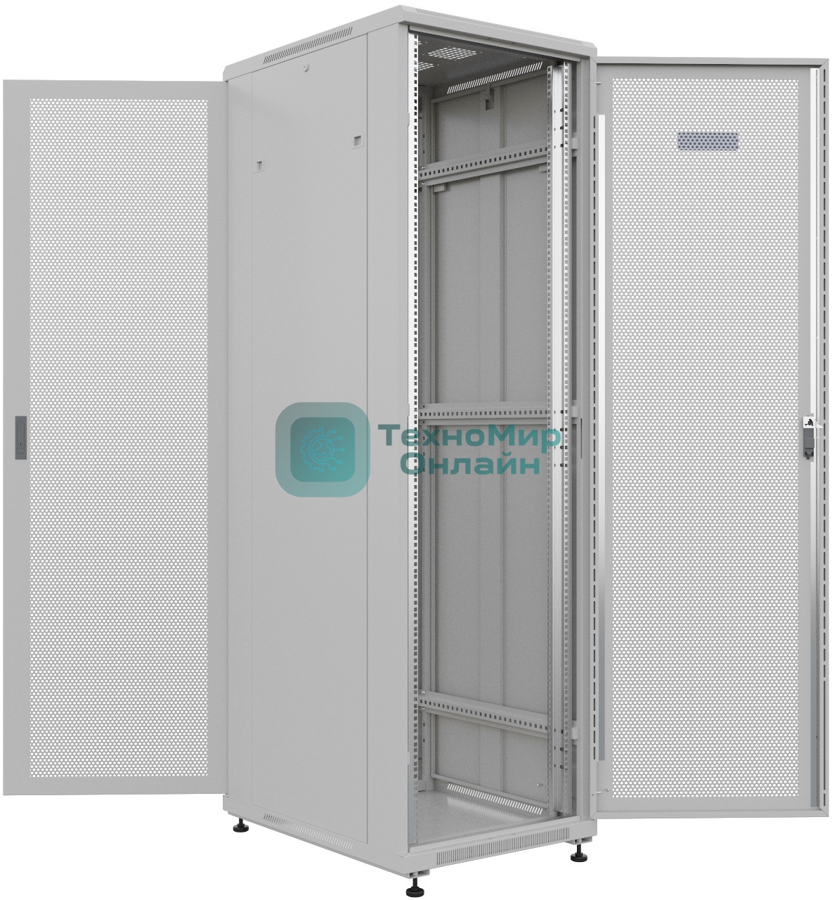 Шкаф серверный NTSS Премиум (NTSS-R42U6080PD/PD) напольный 42U 600x800мм пер.дв.перфор. задн.дв.перфор. 900кг серый IP20 сталь