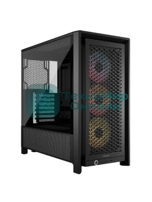 Корпус без блока питания Corsair Frame 4000D RS ARGB, Midi-Tower, TG, 3x120мм ARGB, 2xUSB-A 3.2, 1xUSB 3.2 Type-C, E-ATX, ATX, mATX, mITX Black